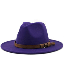 Load image into Gallery viewer, New Adjustable Unisex Wool Fedora Hat Luxury Wide Brim Fedora Floppy Hat Gentleman Elegant Winter Autumn Wide Comfortable Soft Hat Outdoor Wide Brim Hat With Strap
