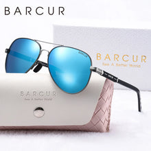Load image into Gallery viewer, BARCUR Oversize Polarized Sunglasses for Women Trendy Double Beam Design Metal Elliptical Frame with UV400 Protection Fashionable Sun Glasses for Summer Outdoor & Daily Wear