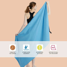 Load image into Gallery viewer, Microfiber Quick-Dry Towel – Lightweight Sandproof Sports & Travel Towel for Gym, Beach, Swim & Yoga