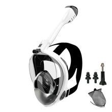 Load image into Gallery viewer, Full Face Snorkel Mask Diving Mask for Adults and Youths Anti-Leak Anti-Fog 180° Panoramic View with Camera Mount Safe Breathing