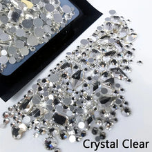 Load image into Gallery viewer, 180pcs AB Flatback Glass Nail Rhinestones - Multi-Shape Gems for DIY Nail Art