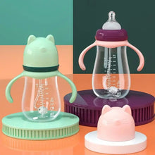 Load image into Gallery viewer, Baby Milk Feeding Bottle Set With Handle Infant Bottles Silicone Nipple BPA