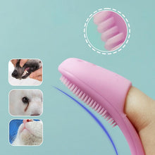 Load image into Gallery viewer, Soft Pet Finger Brush Cats Brush Toothbrush Tear Stains Brush Eye Care Pets Cleaning Grooming Tools Dog Cat Cleaning Supplies Soft Silicone Toothbrush with Long Handle for Dog Cat Pet Dental Care