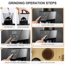 Load image into Gallery viewer, BioloMix Automatic Burr Mill Electric Coffee Grinder with 30 Gears for Espresso American Coffee Pour Over Visual Bean Storage