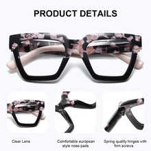 Load image into Gallery viewer, BARCUR Large Fashionable Frame Pink Reading Glasses for Women β Stylish Square Thick Frame Eyewear with Multi-Degree Options for Men & Women β Lightweight Blue Light Blocking Computer Glasses with White Gift Box for Home Office & Study