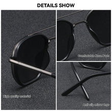 Load image into Gallery viewer, BARCUR Sunglasses Men’s Polygon Fashionable Frame – Polarized UV400 Protection for Summer Driving Outdoor and Casual Wear – Stylish Comfortable Thickened Striped Design with TAC Lenses