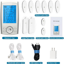 Load image into Gallery viewer, TENS Unit 24 Modes EMS Muscle Stimulator for Pain Relief Rechargeable TENS Machine Massage Physical therapy 10 electrode Pads