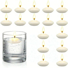 Load image into Gallery viewer, 6/10/16Pcs Unscented Floating Candles – Romantic Soy Wax Discs for Valentine's Day, Weddings, Parties, and Home Décor