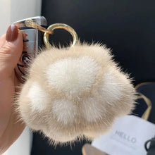 Load image into Gallery viewer, Cat Paw Plush Keychain β Cute Fluffy Faux Fur Pendant for Bags & Keys