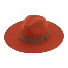 Load image into Gallery viewer, Fashionable Fedora Hats Women Wide Brim Dress Caps Women's Fedora Hats Elegant Wide Brim Fedora Hat Wedding Men Hat Warm Retro Style Belt 56-58cm