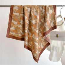 Load image into Gallery viewer, 90x90cm Square Silk-Feel Scarf – Luxury Women’s Shawl & Head Wrap