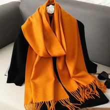 Load image into Gallery viewer, 62-Color Winter Cashmere Scarf – Warm Tassel Pashmina Wrap for Women