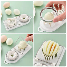 Load image into Gallery viewer, 1/2PC Multi Functional Egg Cutting Artifact Stainless Steel Slicer Fancy Splitter Kitchen Divider Two in One Egg Cutter Tools