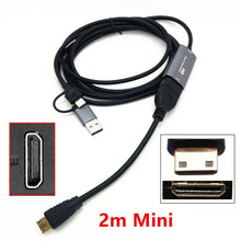 Load image into Gallery viewer, 2in1 USB & Type-C to Micro / Mini HDMI-compatible Video Capture Card Live Streaming Cable for Sony Canon Nikon Fuji Camera PC 4K