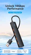 Load image into Gallery viewer, Vention Usb Hub 4 Port ABS Hub USB 3.2 10Gbps for Laptop Multi Splitter Adapter For Xiaomi Macbook PC Computer Accessories