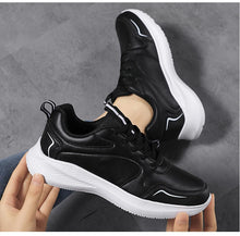 Load image into Gallery viewer, Women Running Shoes PU Leather Lace-up Men Warm Light Walking Sneaker Fitness Sport Flats Comfortable Black Size 35-44 Loafers
