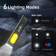 Load image into Gallery viewer, Warsun LED Keychain Flashlight USB-C Rechargeable 600Lm Portable Mini Torch Light Pocket Lantern Flood Work Light With Magnet