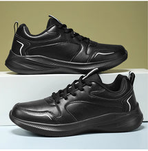 Load image into Gallery viewer, Women Running Shoes PU Leather Lace-up Men Warm Light Walking Sneaker Fitness Sport Flats Comfortable Black Size 35-44 Loafers