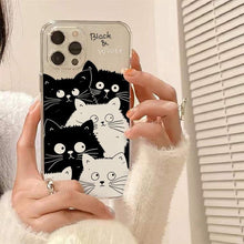 Load image into Gallery viewer, Cute Cat Transparent Phone Case For Iphone 11 12 13 Pro Max Case X Xs Max Xr Phone Case 7plus 8plus Case Cute Clear Protective Phone Cases