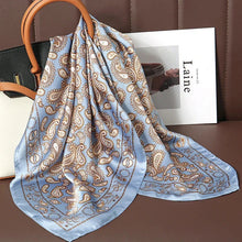 Load image into Gallery viewer, Luxury Satin Silk Square Scarf – Shawl, Hijab & Fashion Wrap 2023