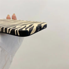 Load image into Gallery viewer, Luxury Zebra Pattern PU Leather Phone Case for iPhone 7 8 Plus X XR XS 11 12 13 14 Pro Max Soft Silicon Cover Girl Black White Zebra Print Phone Cover Black Soft Leather Black White Case For iPhone
