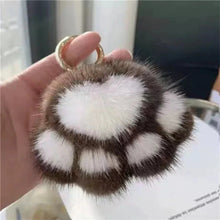 Load image into Gallery viewer, Cat Paw Plush Keychain β Cute Fluffy Faux Fur Pendant for Bags & Keys