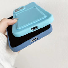 Load image into Gallery viewer, White Luxury Card Holder Phone Case for iPhone 13 12 Pro Wallet Soft Back Cover Shockproof Cute Protective Case for iPhone Cute Case With Card Holder