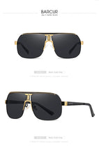 Load image into Gallery viewer, BARCUR Polarized Sunglasses for Men β Trendy UV400 Gradient Lens Oval Comfortable Frame Sports Driving Hiking Fishing Outdoor Fashion Eyewear with Durable Stainless Steel Frame β Casual Apparel Accessory Gift for Him
