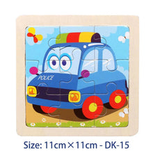 Load image into Gallery viewer, 11cm/4.33in Kids Wooden Jigsaw Puzzle Games Cartoon Animal Vehicle Pattern Children Montessori Educational Toys