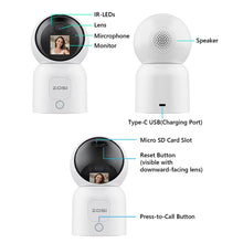 Load image into Gallery viewer, ZOSI 360° Smart Home Security Camera PTZ Auto Tracking Baby Monitor AI Panoramic HD Night Vision Indoor WiFi Surveillance Camera