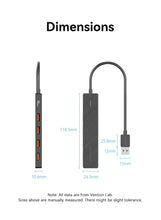Load image into Gallery viewer, Vention Usb Hub 4 Port ABS Hub USB 3.2 10Gbps for Laptop Multi Splitter Adapter For Xiaomi Macbook PC Computer Accessories
