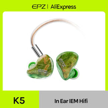 Load image into Gallery viewer, EPZ K5 1DD+4BA Monitor IEM Earphone Wired HIFI In Ear Earbuds Three-In-One 0.78 2 Pin Single Crystal Copper Upgrade Cable