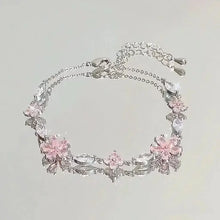 Load image into Gallery viewer, Shiny Pink Crystal Cherry Blossom Bracelets For Women Girls Sweet Moon Bow Flowers Zircon Bracelet Party Aesthetic Jewelry