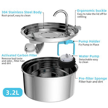 Load image into Gallery viewer, Stainless Steel Pet Water Fountain – USB Automatic Cat & Dog Bowl