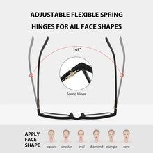 Load image into Gallery viewer, BARCUR Trendy Fashionable Square Reading Glasses Anti-Fatigue Lightweight PC Frame with AC Lens - Fashionable Multiple Degree Glasses for Summer and Men and Women