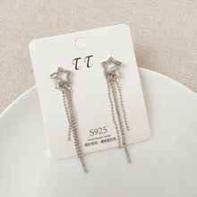 Load image into Gallery viewer, 2024 Stars Tassel Earrings – Korean Rhinestone Drop Earrings for Women