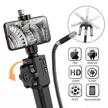 Load image into Gallery viewer, Two-Way Articulating Endoscope 180 Degrees Steering Industrial Endoscope With 6.2mm/8.5mm Diameter Probe For iPhone Android