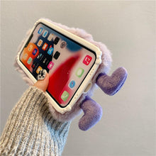 Load image into Gallery viewer, 3D Cute Hairy Fluffy Fur Plush Winter Warm Phone Case For iPhone 14 13 12 11 Pro Max Plus Soft Cartoon Back Cover Cute Fuzzy Furry Case Fashion Luxury Case