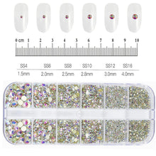 Load image into Gallery viewer, 180pcs AB Flatback Glass Nail Rhinestones - Multi-Shape Gems for DIY Nail Art