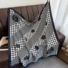 Load image into Gallery viewer, 90x90cm Square Silk-Feel Scarf – Luxury Women’s Shawl & Head Wrap