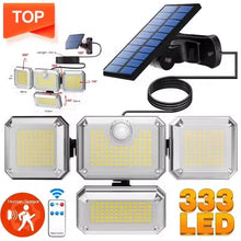 Load image into Gallery viewer, 122/333 LED Solar Motion Sensor Lights – IP65 Waterproof Outdoor Wall Lamp with 3 Modes for Garage, Yard & Corridor
