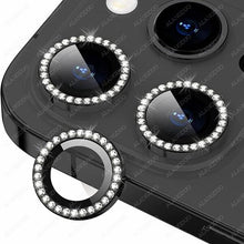 Load image into Gallery viewer, Bling Glitter 9h Hardness Drop-proof Metal Individual Ring Protector For Iphone 14 Pro Max Diamond Metal Camera Protector On For Iphone 14 Plus 14pro Max 14 Pro Camera Protector 3pcs/set Lens Glass