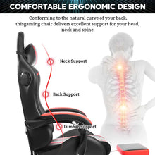 Load image into Gallery viewer, 135 Degrees Gaming Chair RGB Light Office Chair Bluetooth Speaker Gamer Computer Chair Ergonomic Swivel 2 Point Massage Recliner