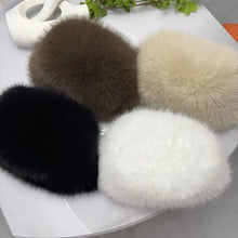 Load image into Gallery viewer, New Fluffy Fur Women's Winter Hat Winter Snow Ski Cap Female Faux Fur Thick Warm Windproof Hat Russian Hat Mink Fisherman's Hat