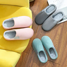 Load image into Gallery viewer, Thick Sole Home Indoor Outside Men And Women Couples Winter Household Warm Fluffy Slippers High Heels Plush Cotton Shoes Ladies