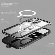Load image into Gallery viewer, Waterproof Case For iPhone 14 Pro Max 14 Pro iPhone 13 Pro Max Protector Full Body Protective Dustproof Magnetic Phone Case Waterproof 360 Degree All-Round Protection with Built-in Screen Protector Outdoor Transparent Shockproof Case