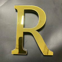 Load image into Gallery viewer, Gold Mirror 3D Letter Wall Stickers – Acrylic Peel & Stick Decor