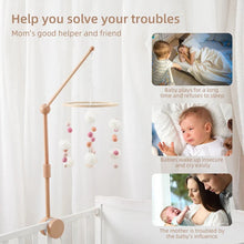 Load image into Gallery viewer, Wooden Baby Rattle Crib Mobile Holder for Newborns