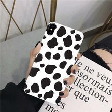 Load image into Gallery viewer, Slim Fit Lightweight Black White Print Silicone Case For iPhone 11 Pro 7 8 Plus X XR XS Max iphone 11 Cell Phone Case Cover White Black Pattern Print Silicone Unisex Case