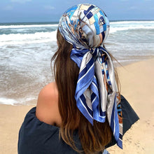 Load image into Gallery viewer, Satin Square Scarf β Elegant 2025 Print Hijab, Shawl & Hair Wrap